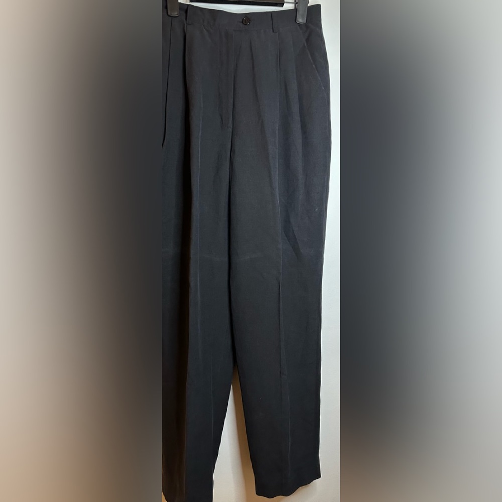 Lauren Ralph Lauren Black High-Waist Pleated Trousers